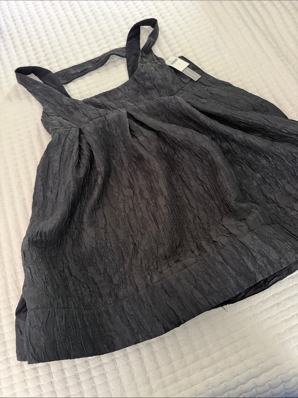 Maeve Black Textured Square-Neck Tank